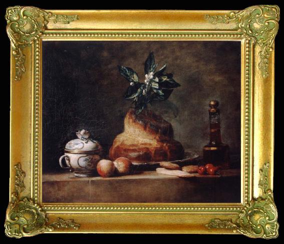 framed  Jean Baptiste Simeon Chardin Style life with Brioche, Ta041